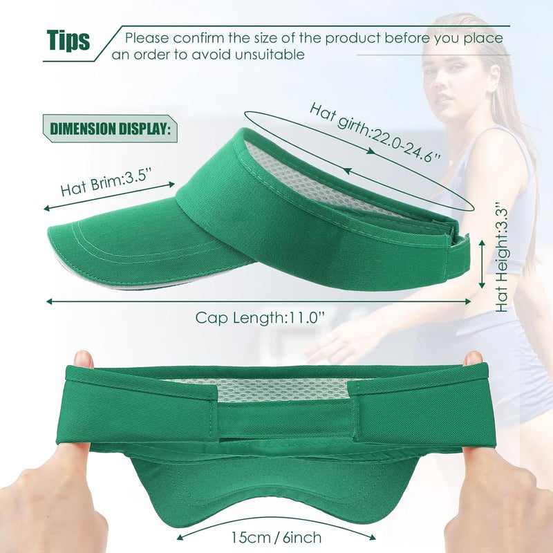 Bonuci 24 Pcs Visor Bulk for Women Sun Hat Visors Hats Sports UV Protection Visor Hat for Men Tennis Baseball Golf Caps Bulk - Image 2